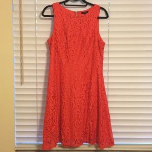 Coral lace dress